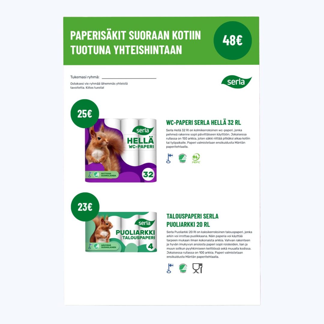 Serla Hellä 32 Rl & Serla Puoliarkki 20 Rl